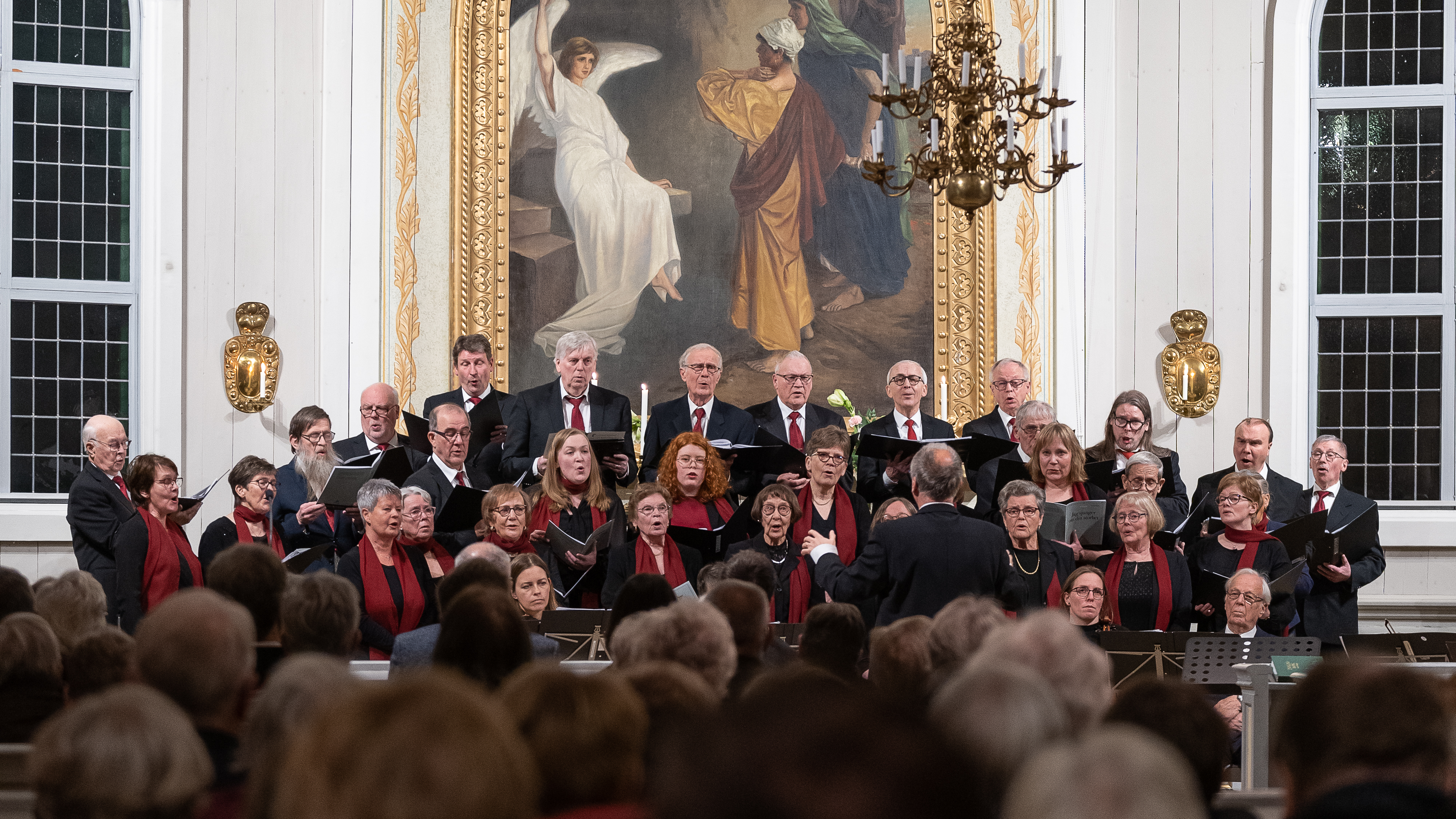 Bild av kyrkokören i Kvevlax kyrka